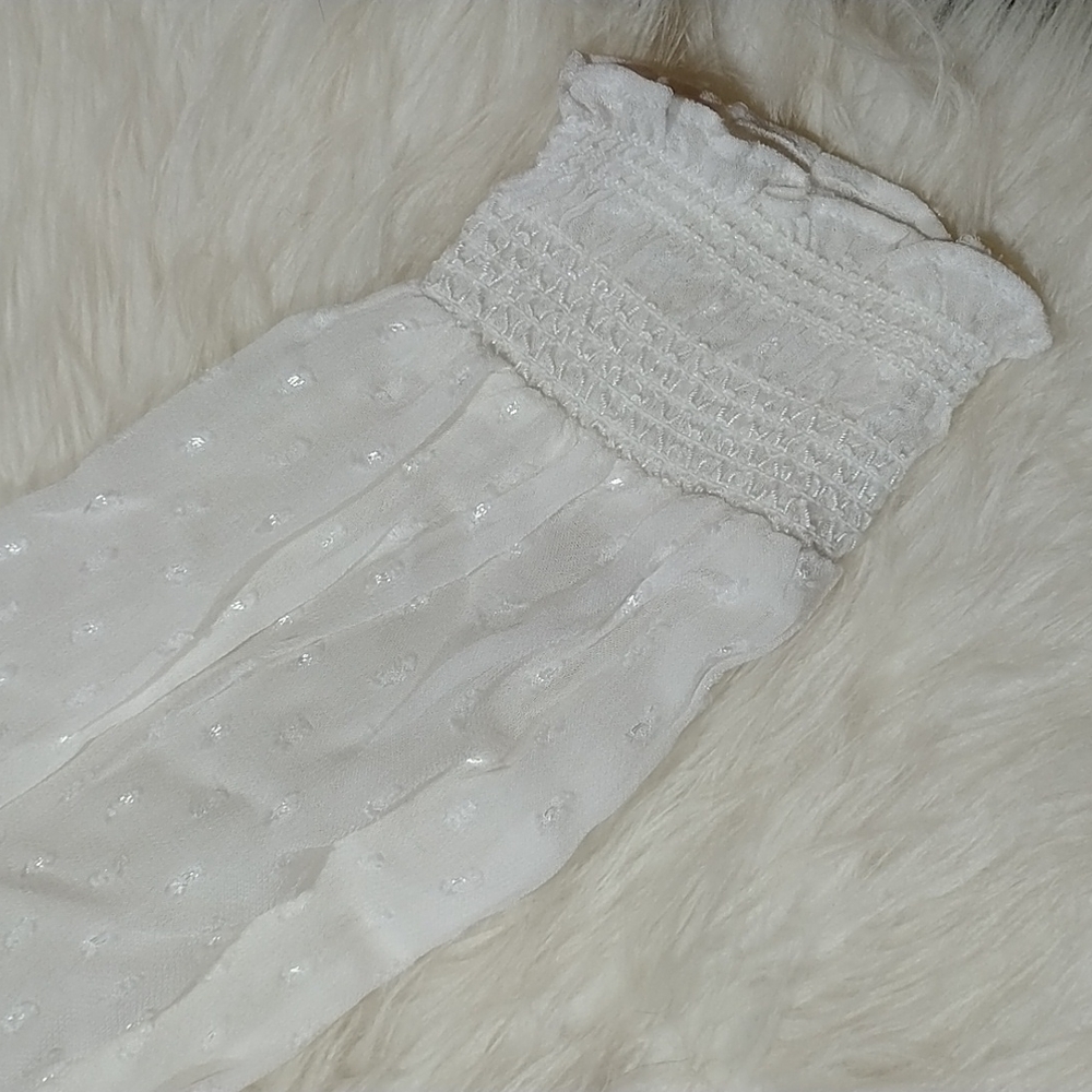 Free People white sheer long sleeve blouse top XS - Picture 4 of 11